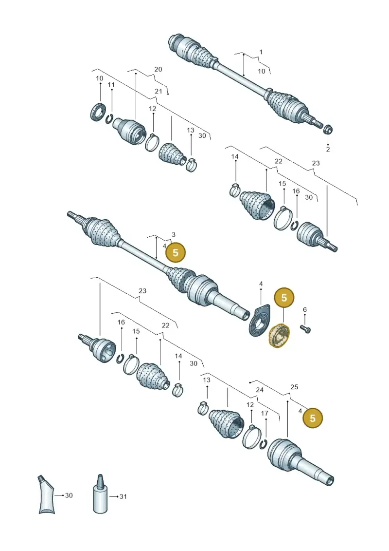 7H0407284A — Volkswagen Caravelle (2015-2019) diagram 731407300, position 5
