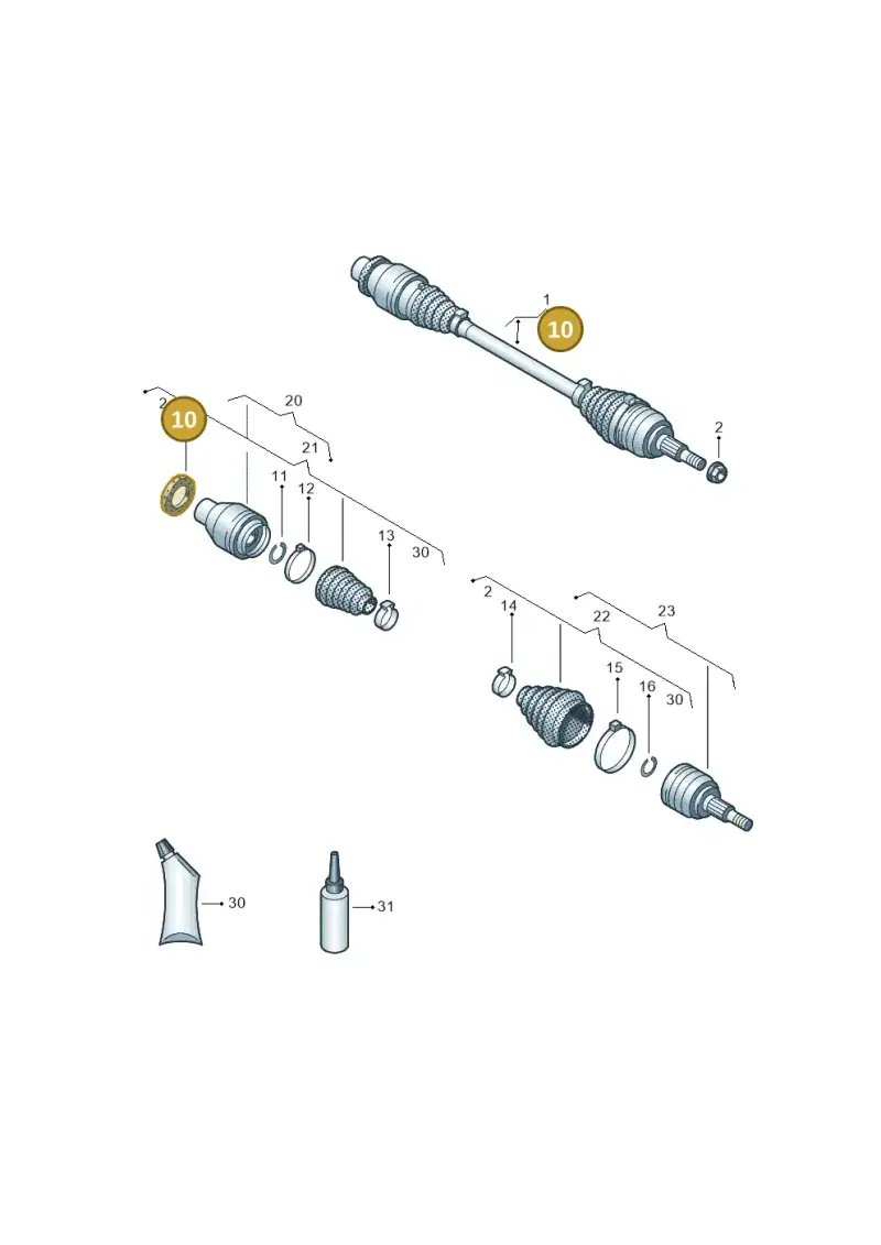 7H0407284B — Volkswagen Transp. caravelle (2011-2015) diagram 479407300, position 10