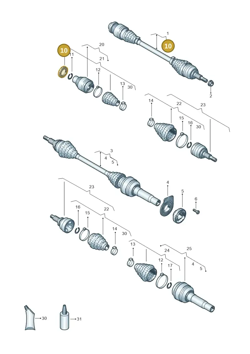 7H0407284B — Volkswagen Caravelle (2015-2019) diagram 731407300, position 10