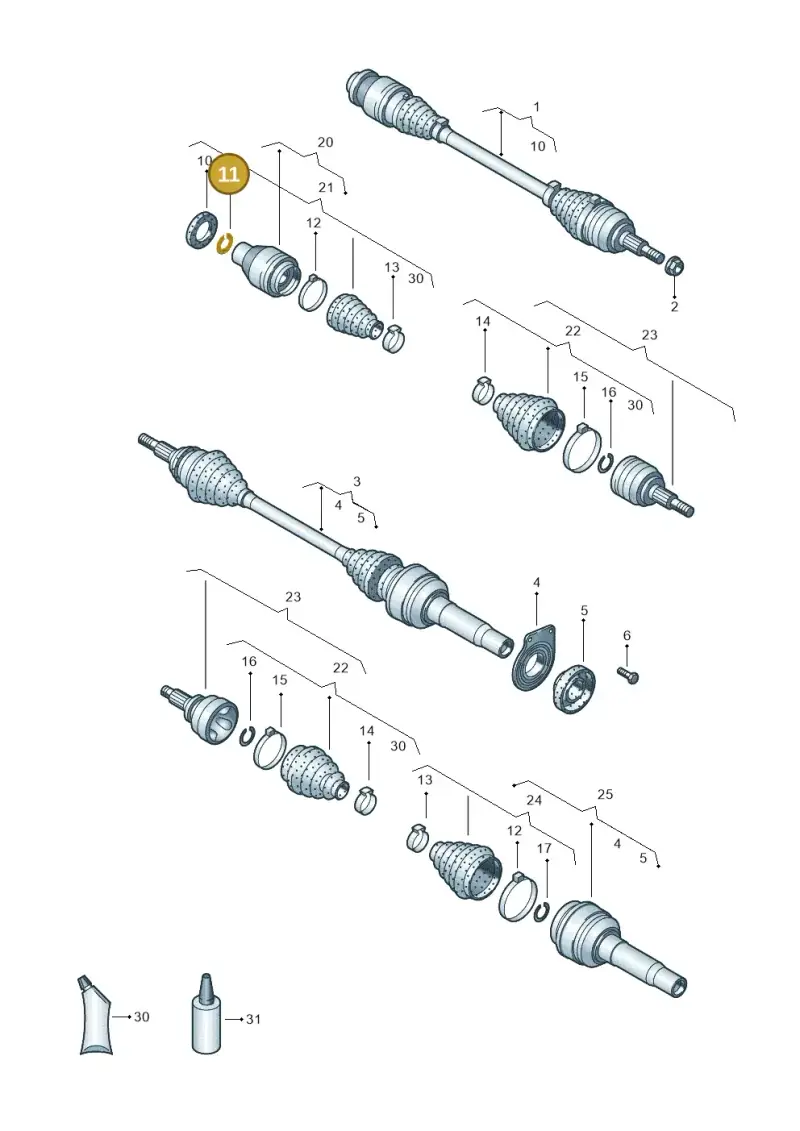 7H0407297 — Volkswagen Caravelle (2015-2019) diagram 731407300, position 11