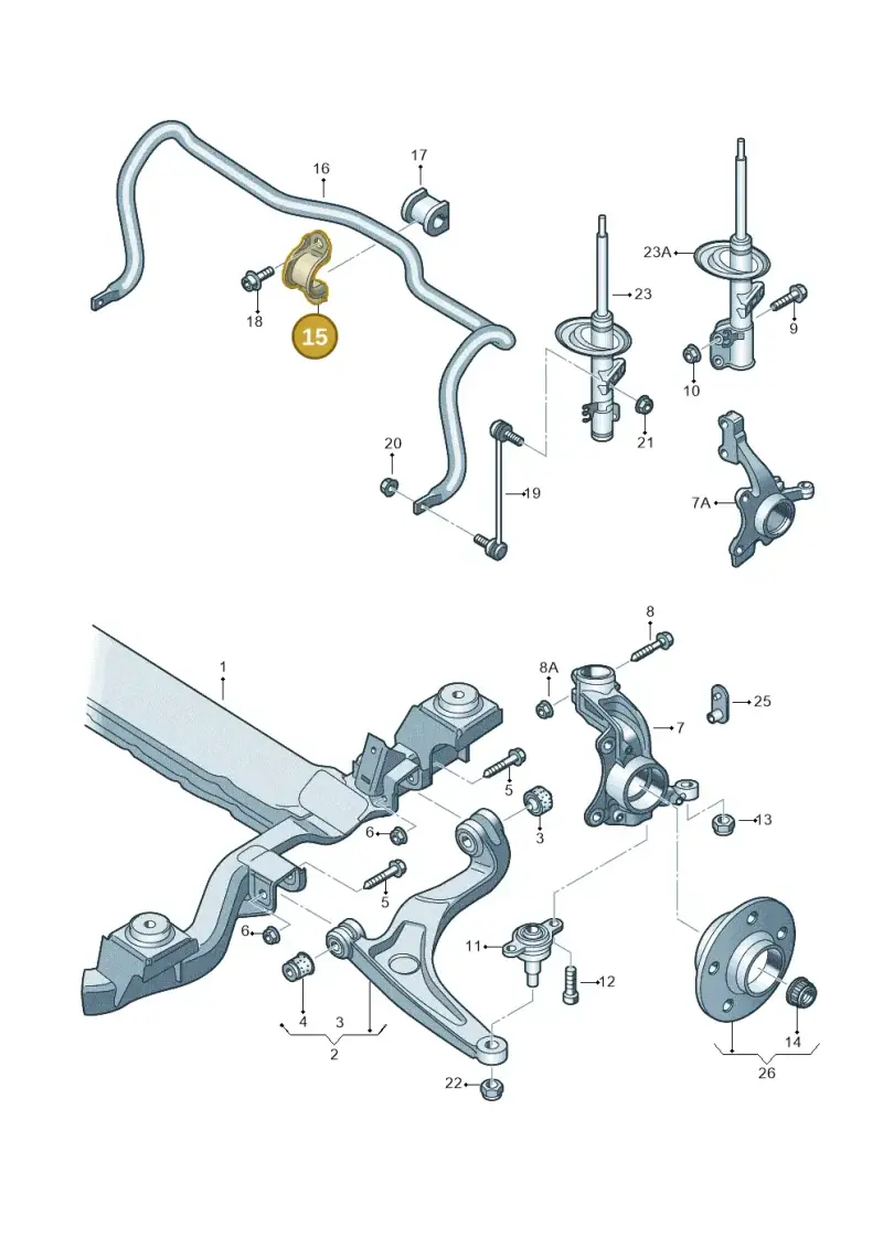 7H0411063A — Volkswagen Single-cab transp. (2015-2019) diagram 410407000, position 15