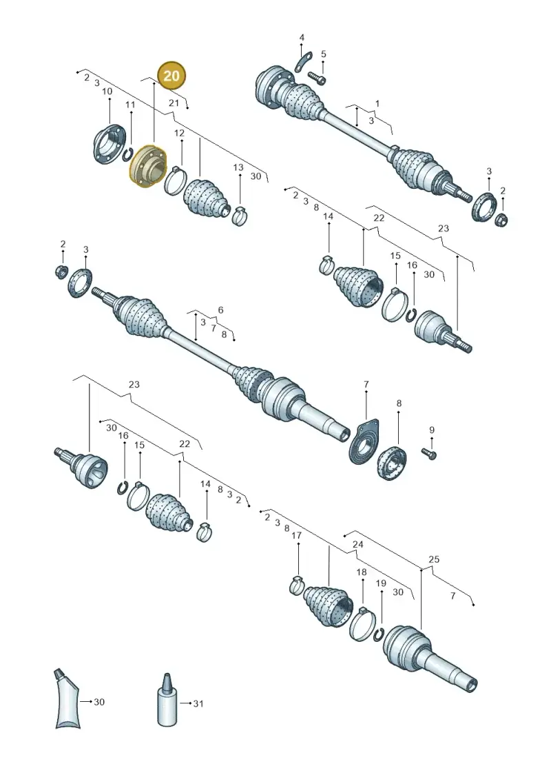 7H0498103 — Volkswagen Transp. caravelle (2008-2009) diagram 731407200, position 20