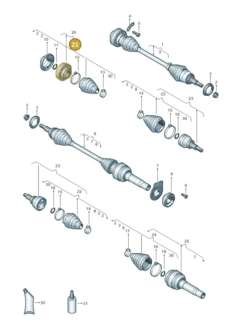 7H0498201 — Volkswagen Transp. caravelle (2008-2009) diagram 731407200, position 21