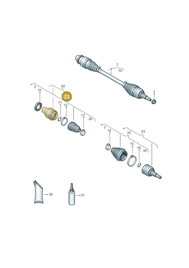 7H0498202A — Volkswagen Transp. caravelle (2011-2015) diagram 479407300, position 21