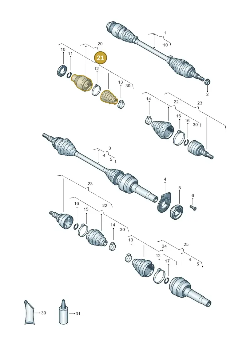 7H0498202A — Volkswagen Caravelle (2015-2019) diagram 731407300, position 21