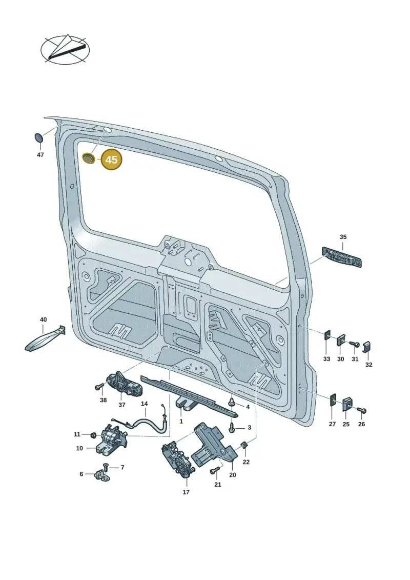 7H0711489A — Volkswagen Caddy Maxi Kombi (2020-2024) diagram 2ka827100, position 45