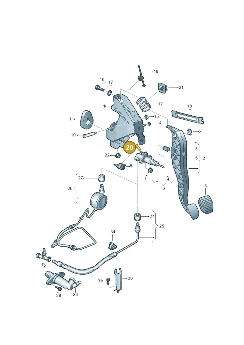 7H0721453B — Volkswagen Caravelle (2015-2019) diagram 861721250, position 20