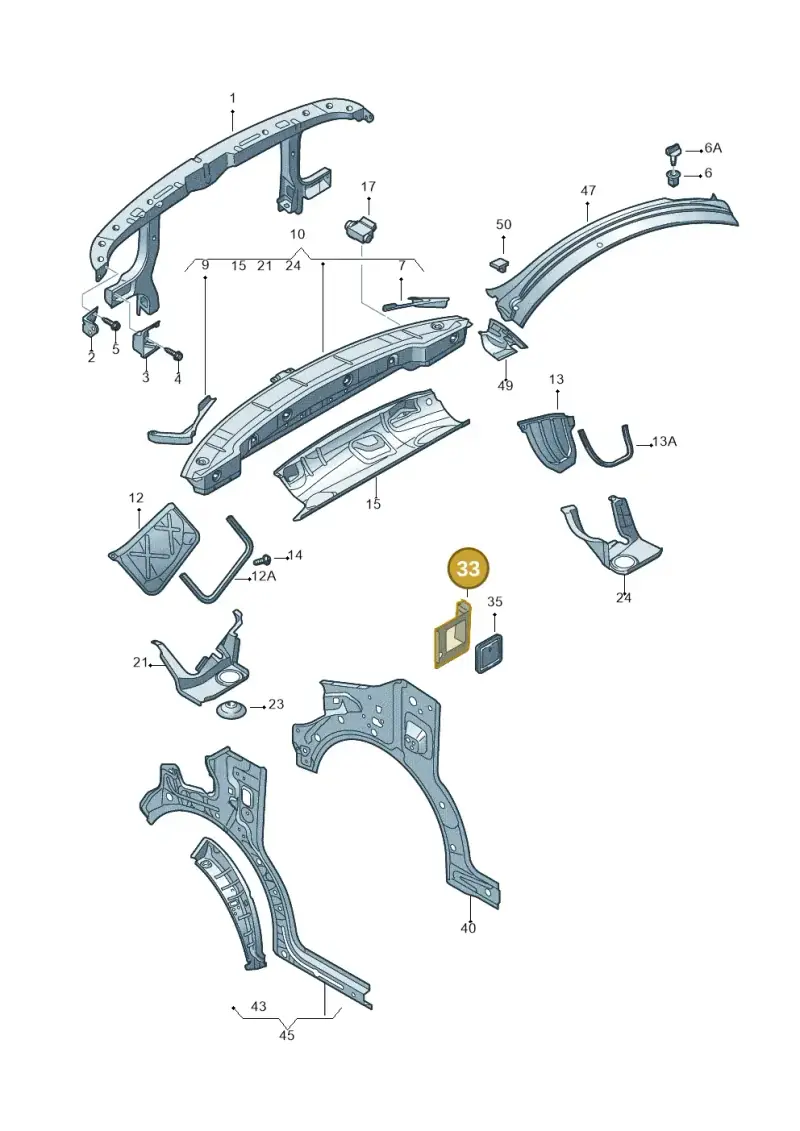 7H0805210 — Volkswagen Transp. caravelle (2011-2015) diagram 410805000, position 33