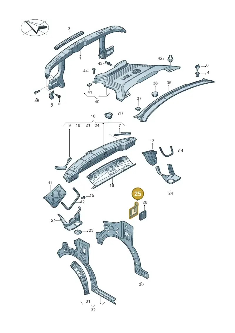7H0805210 — Volkswagen Transport. multivan (2019-2024) diagram 861805000, position 25