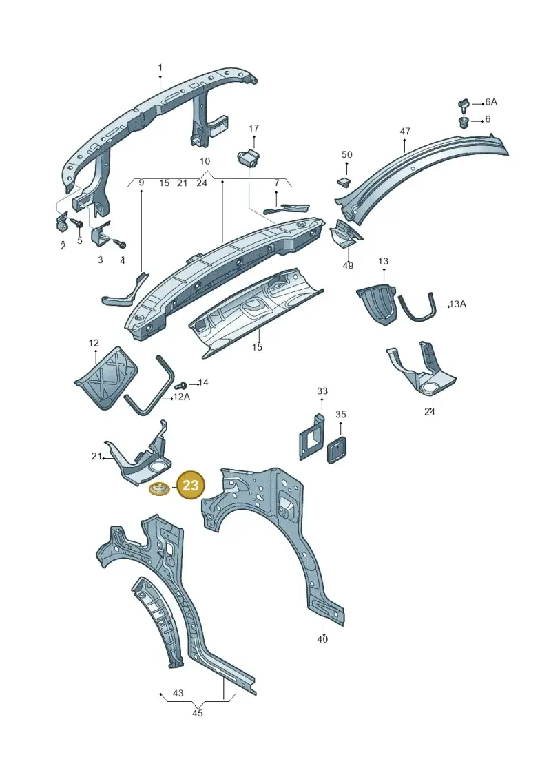 7H0805585 — Volkswagen Transp. caravelle (2011-2015) diagram 410805000, position 23