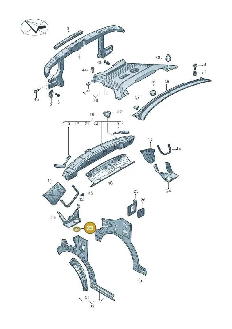 7H0805585 — Volkswagen Transport. multivan (2019-2024) diagram 861805000, position 23