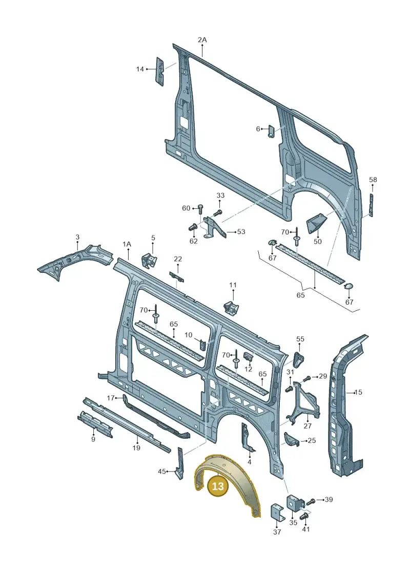 7H0809410A — Volkswagen Transp. caravelle (2011-2015) diagram 410809000, position 13