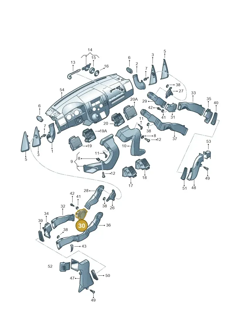 7H0815019B — Volkswagen Transp. caravelle (2008-2009) diagram 410819050, position 30