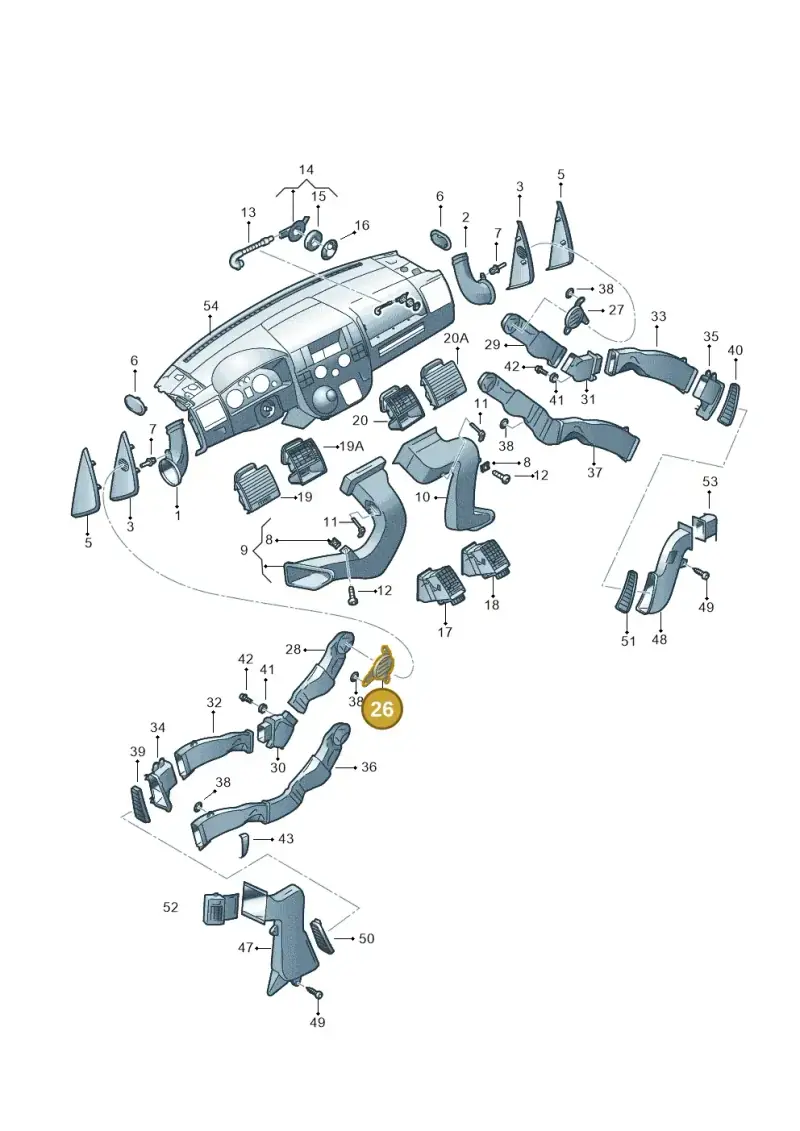 7H08155219B9 — Volkswagen Transp. caravelle (2008-2009) diagram 410819050, position 26