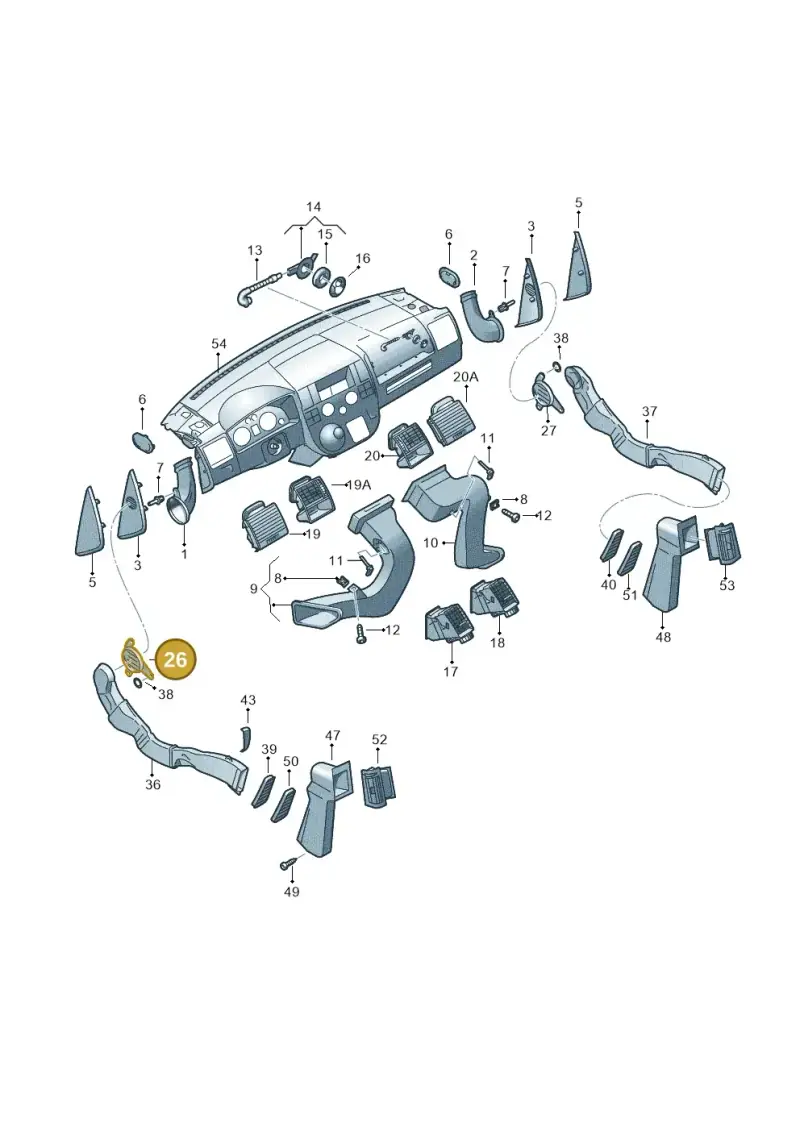7H08155219B9 — Volkswagen Transp. caravelle (2011-2015) diagram 679819050, position 26
