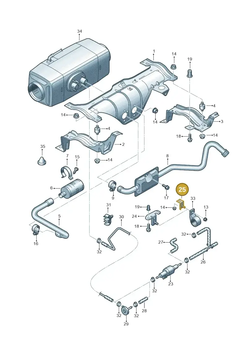 7H0815949A — Volkswagen Transp. caravelle (2009-2011) diagram 410819480, position 25