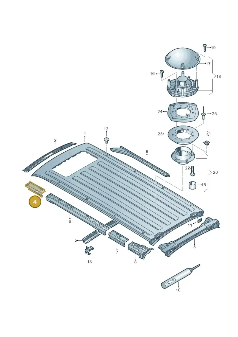 7H0817315B — Volkswagen Caravelle (2019-2024) diagram 410817400, position 4