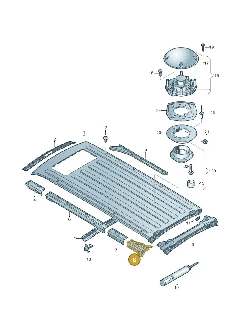 7H0817623 — Volkswagen Caravelle (2019-2024) diagram 410817400, position 8