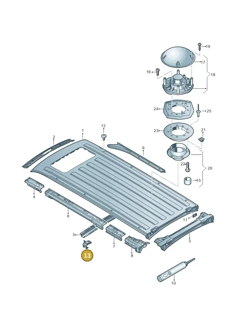 7H0817940A — Volkswagen Caravelle (2019-2024) diagram 410817400, position 13
