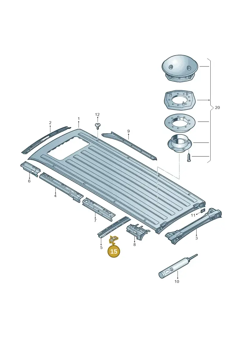 7H0817940A — Volkswagen Caravelle (2019-2024) diagram 410817450, position 15