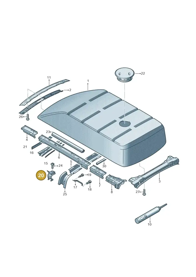 7H0817940A — Volkswagen TRANSPORTER (2003-2005) diagram 410817600, position 20