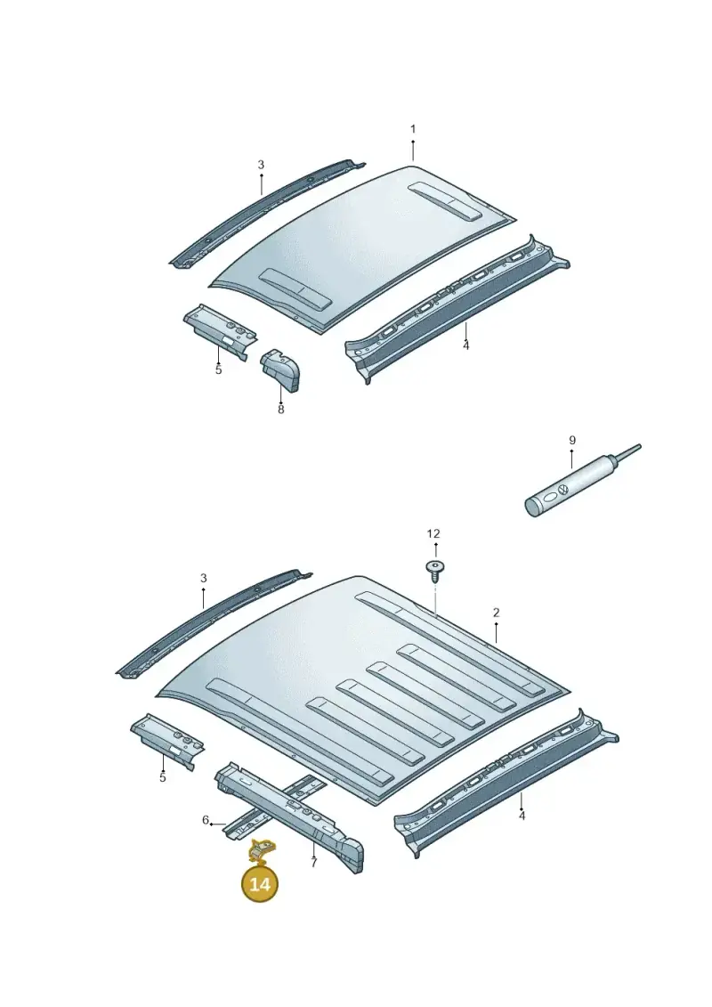7H0817940A — Volkswagen Single-cab transp. (2019-2024) diagram 411817300, position 14