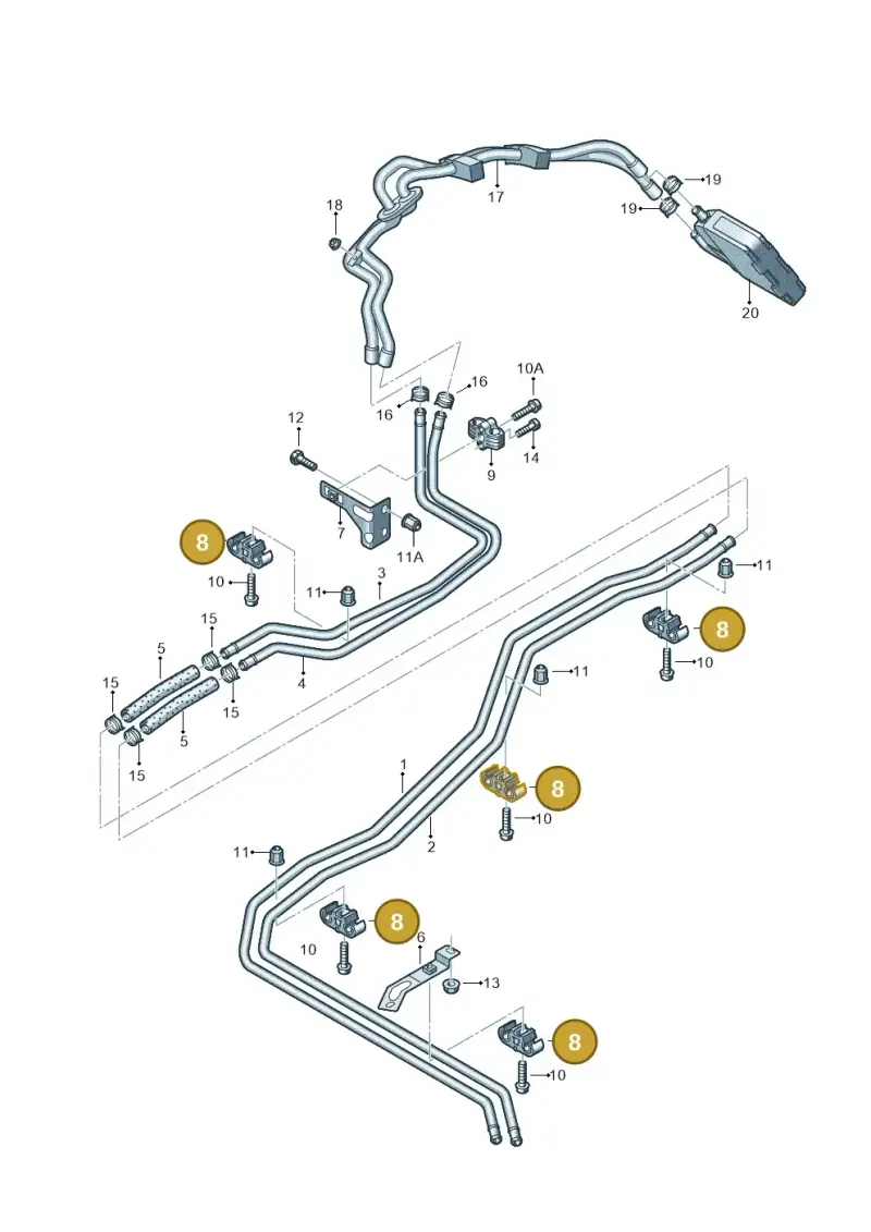7H0819055 — Volkswagen California Camper (2011-2015) diagram 410819650, position 8