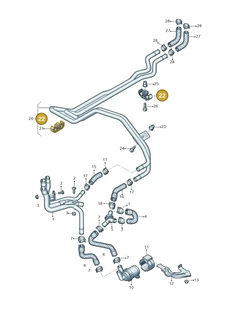 7H0819055 — Volkswagen MAN TGE 55 (2016-2021) diagram 806819840, position 22