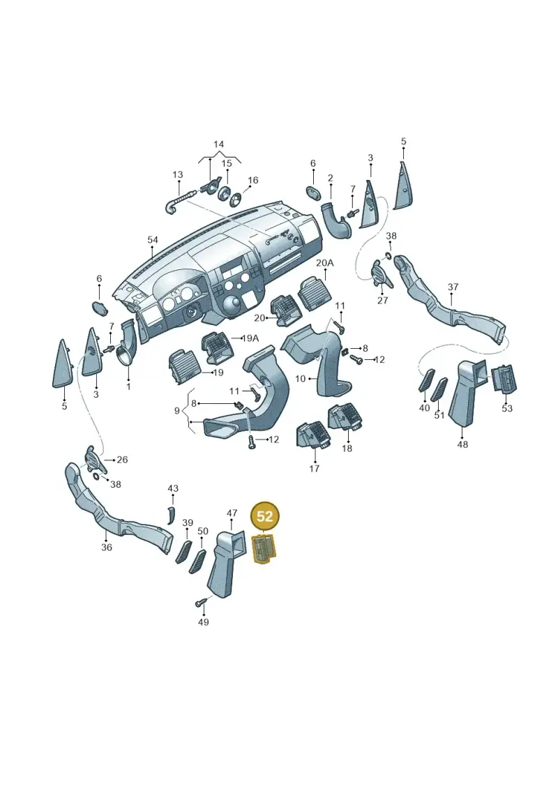 7H0819201AY20 — Volkswagen Transp. caravelle (2011-2015) diagram 679819050, position 52