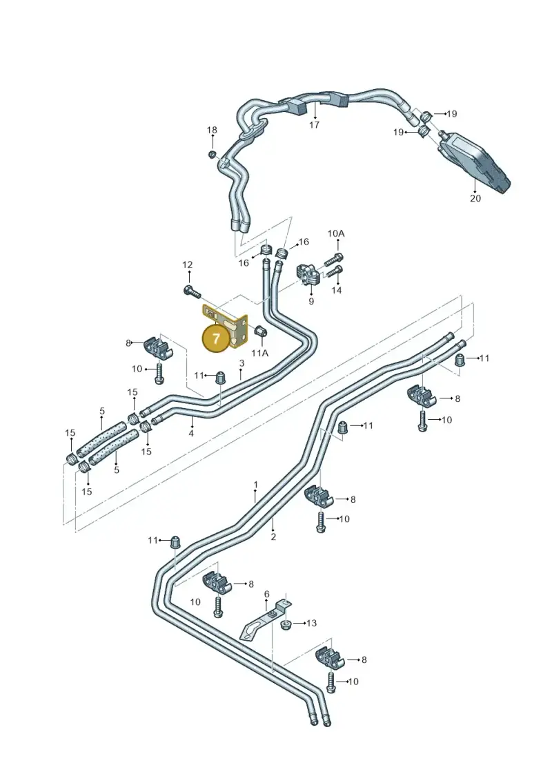 7H0819259B — Volkswagen California Camper (2011-2015) diagram 410819650, position 7