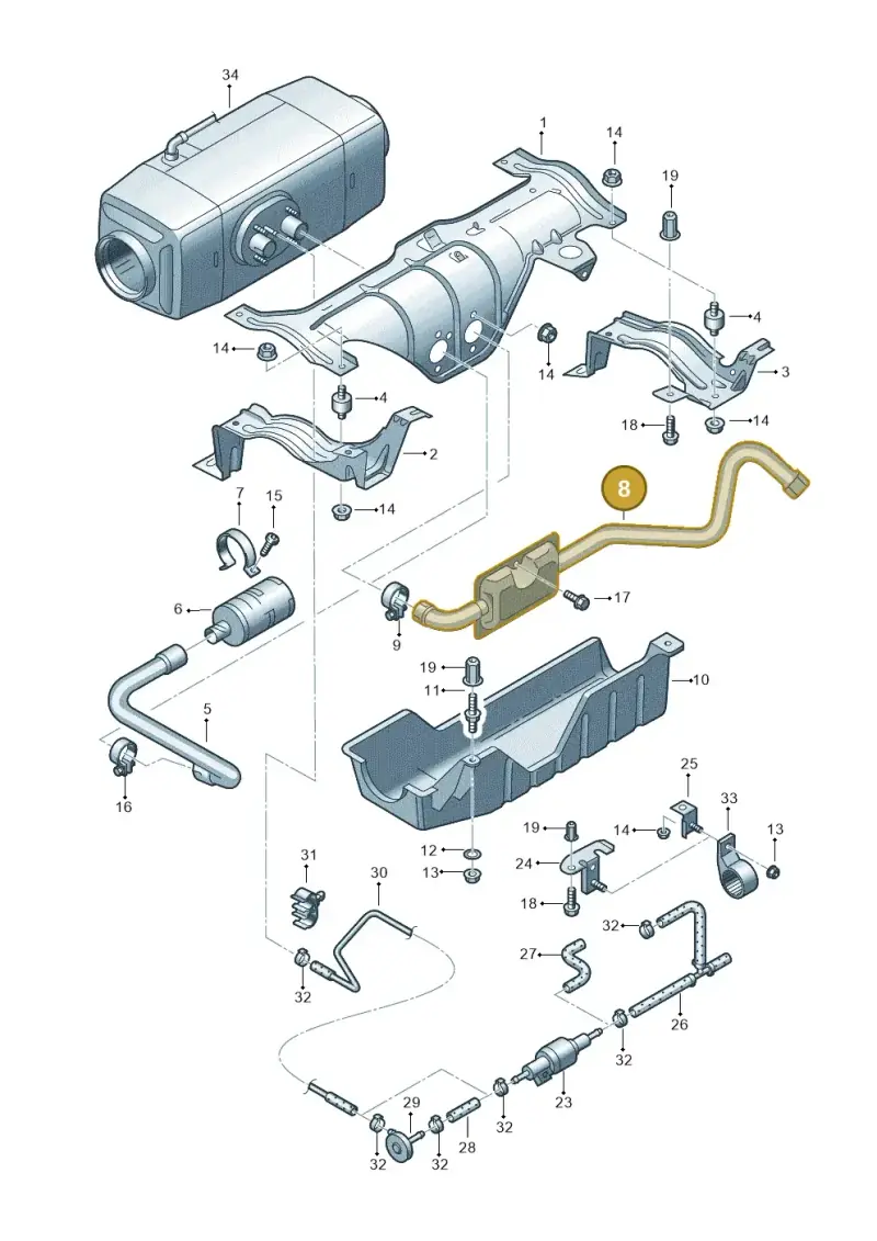 7H0819506B — Volkswagen Transp. dropside (2009-2011) diagram 411819480, position 8