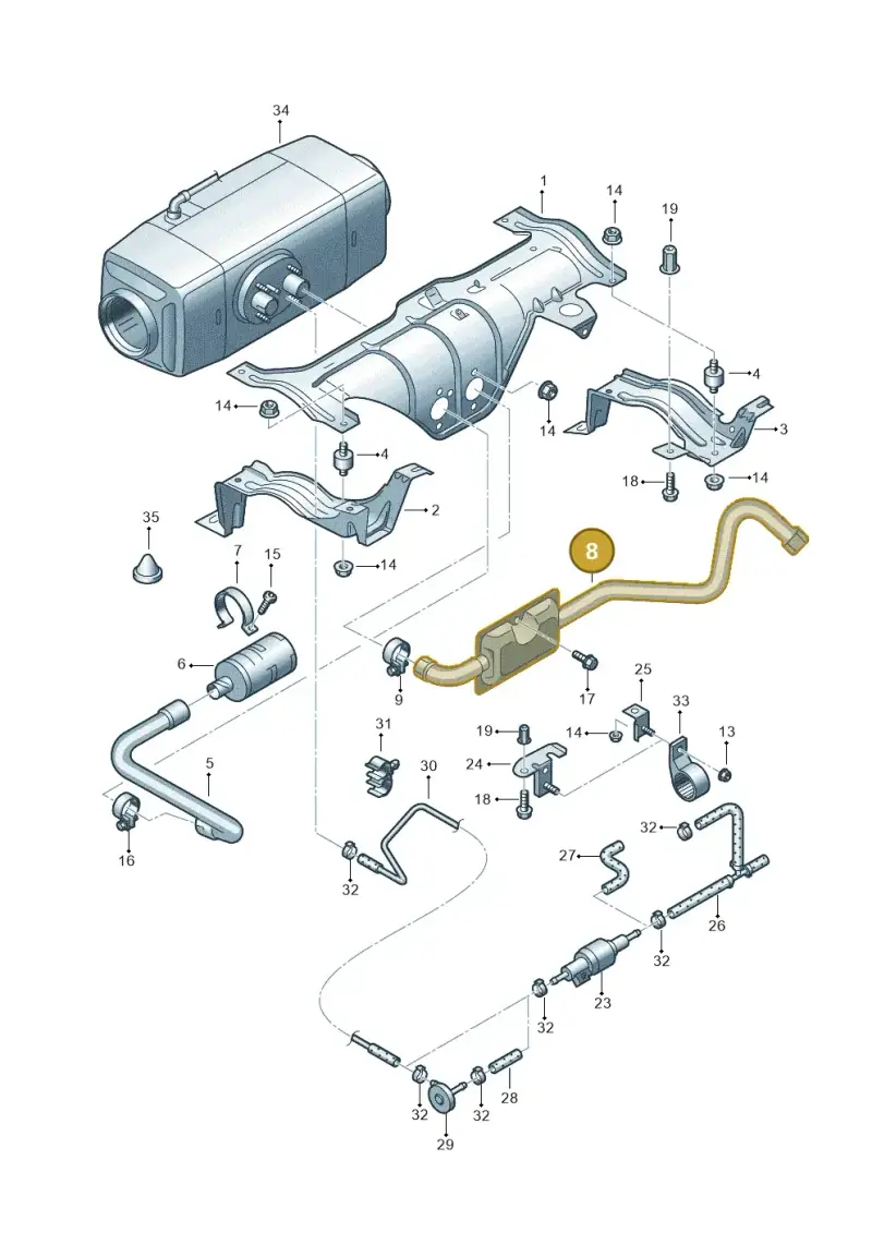 7H0819506B — Volkswagen Transp. caravelle (2009-2011) diagram 410819480, position 8