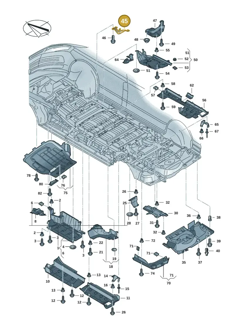 7H0819549 — Volkswagen Caravelle (2019-2024) diagram 7em825000, position 45