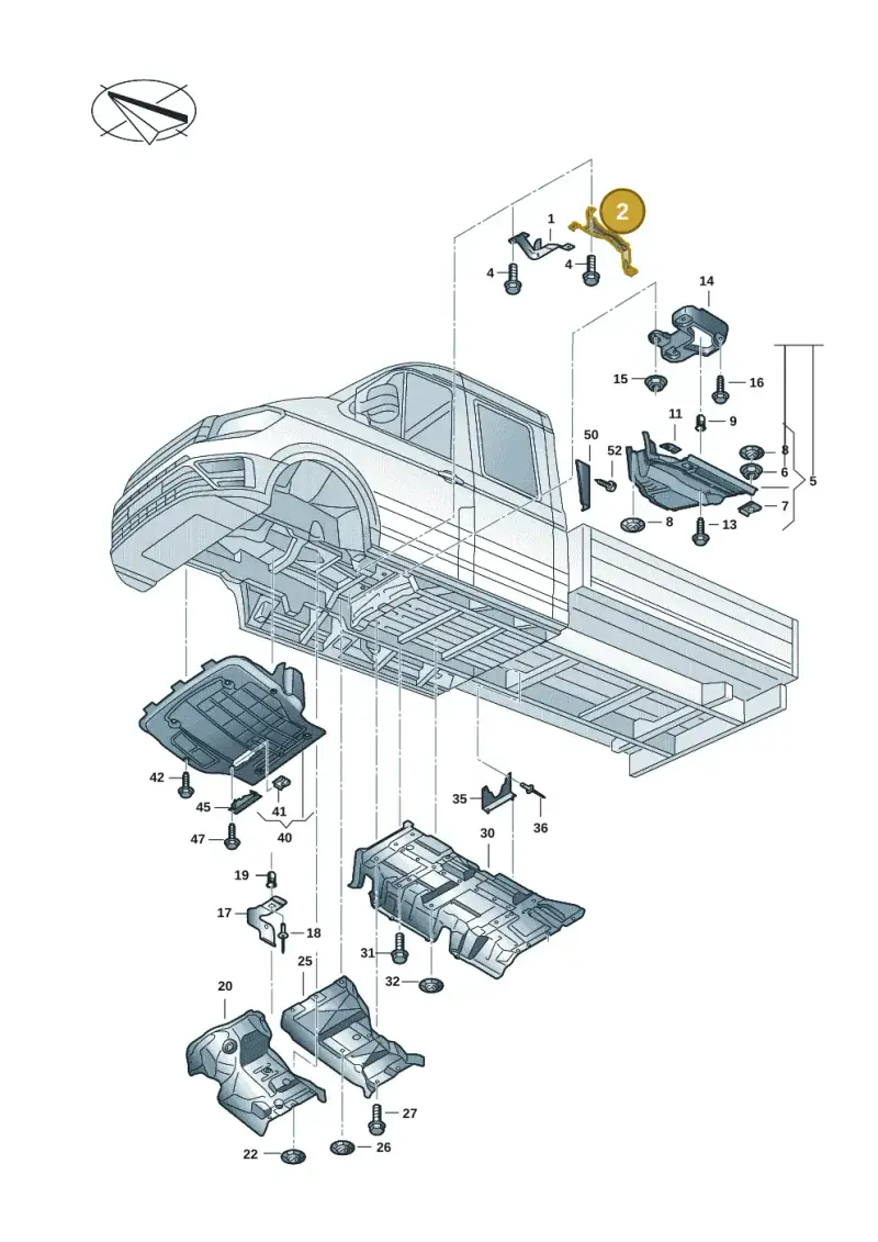7H0819549 — Volkswagen Single-cab transp. (2019-2024) diagram 7fp825000, position 2