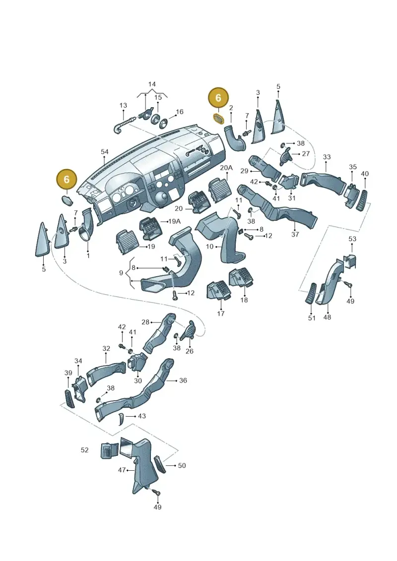 7H0819593 — Volkswagen Transp. caravelle (2008-2009) diagram 410819050, position 6