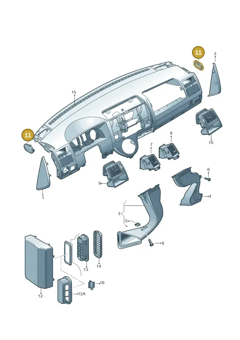 7H0819593 — Volkswagen Transp. dropside (2011-2015) diagram 411819050, position 11