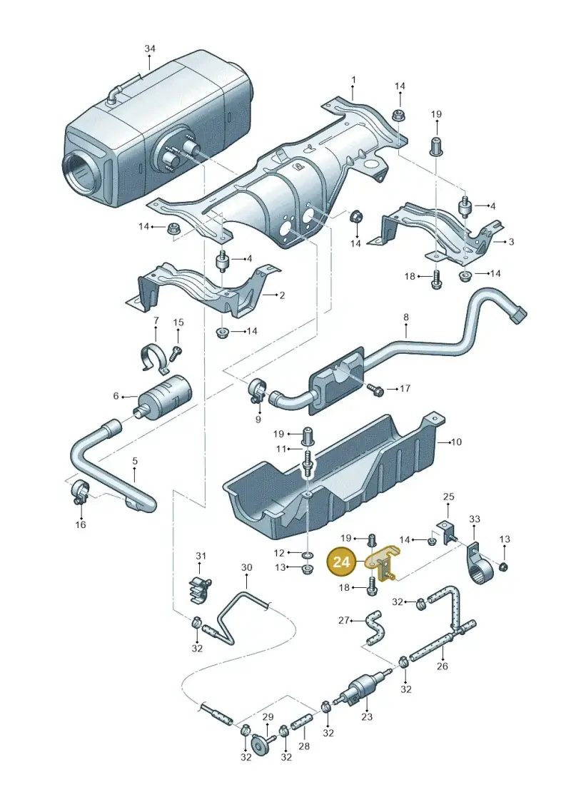 7H0819595B — Volkswagen Transp. dropside (2009-2011) diagram 411819480, position 24