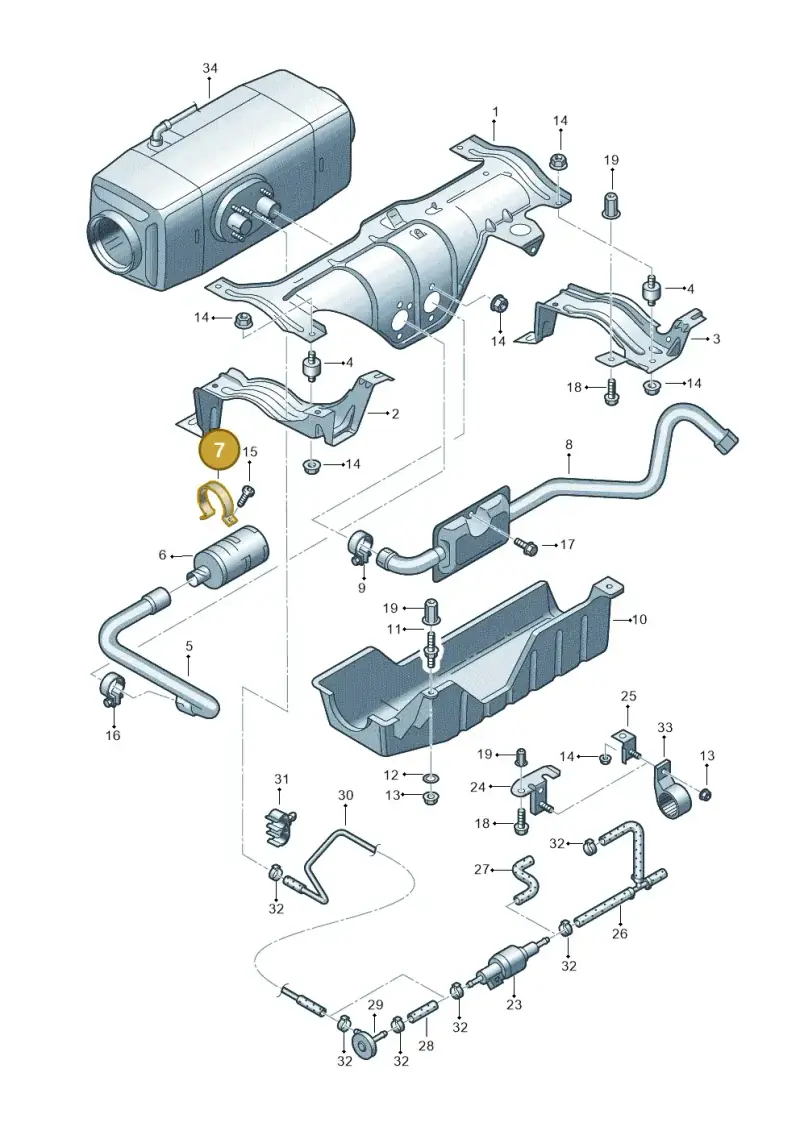 7H0819597 — Volkswagen Transp. dropside (2011-2015) diagram 411819480, position 7
