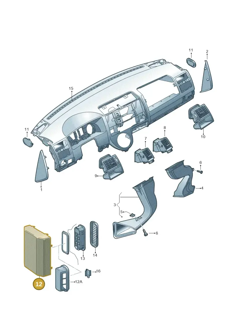 7H0819615 — Volkswagen Transp. dropside (2011-2015) diagram 411819050, position 12