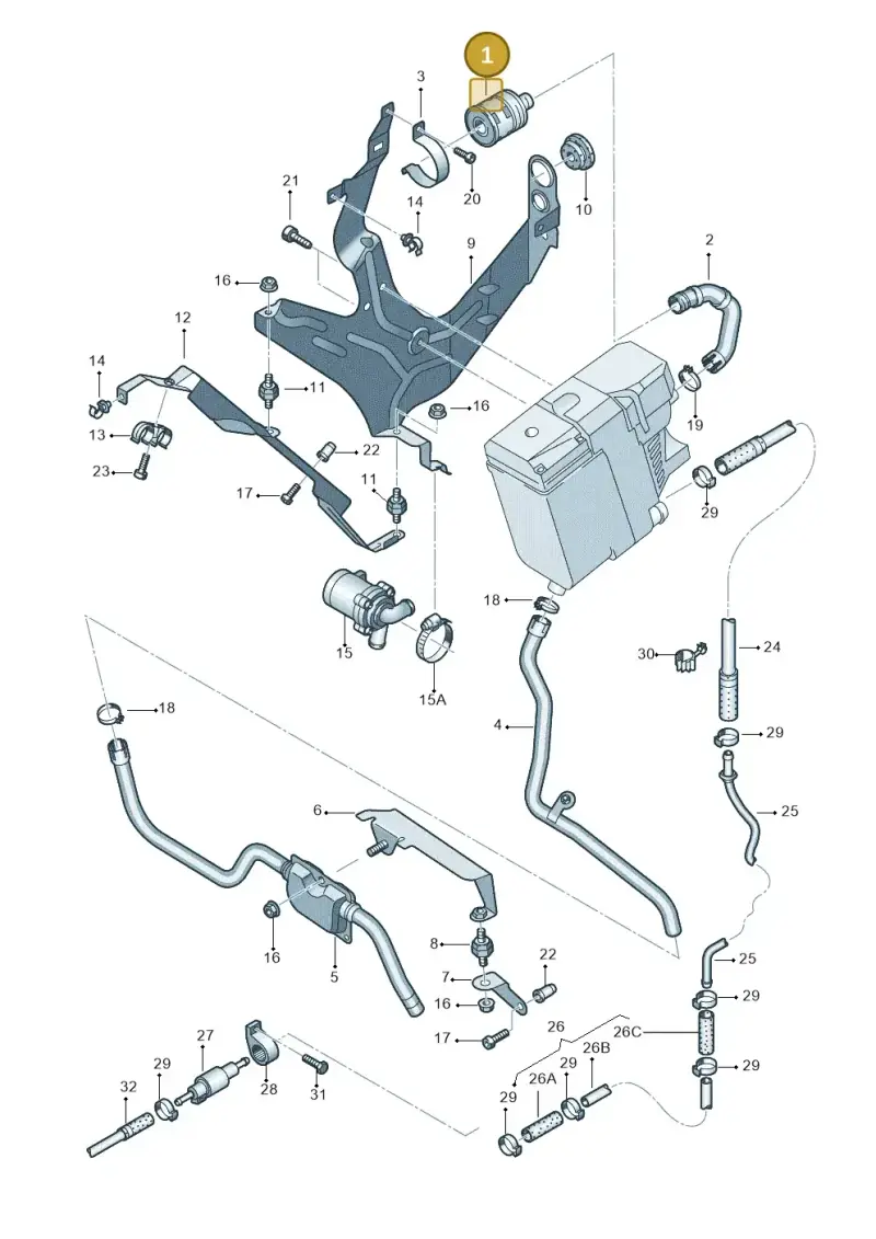 7H0819617A — Volkswagen Touareg (2005-2006) diagram 274819450, position 1