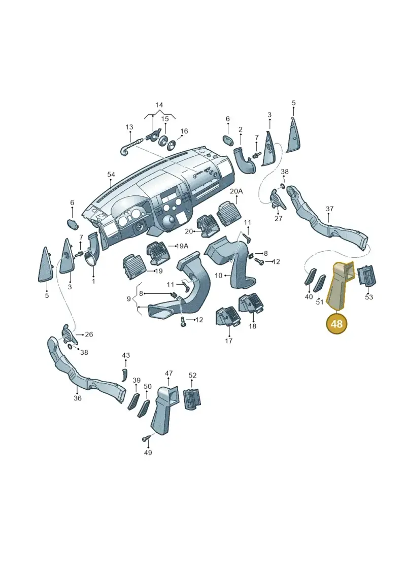 7H0819626C — Volkswagen Transp. caravelle (2011-2015) diagram 679819050, position 48