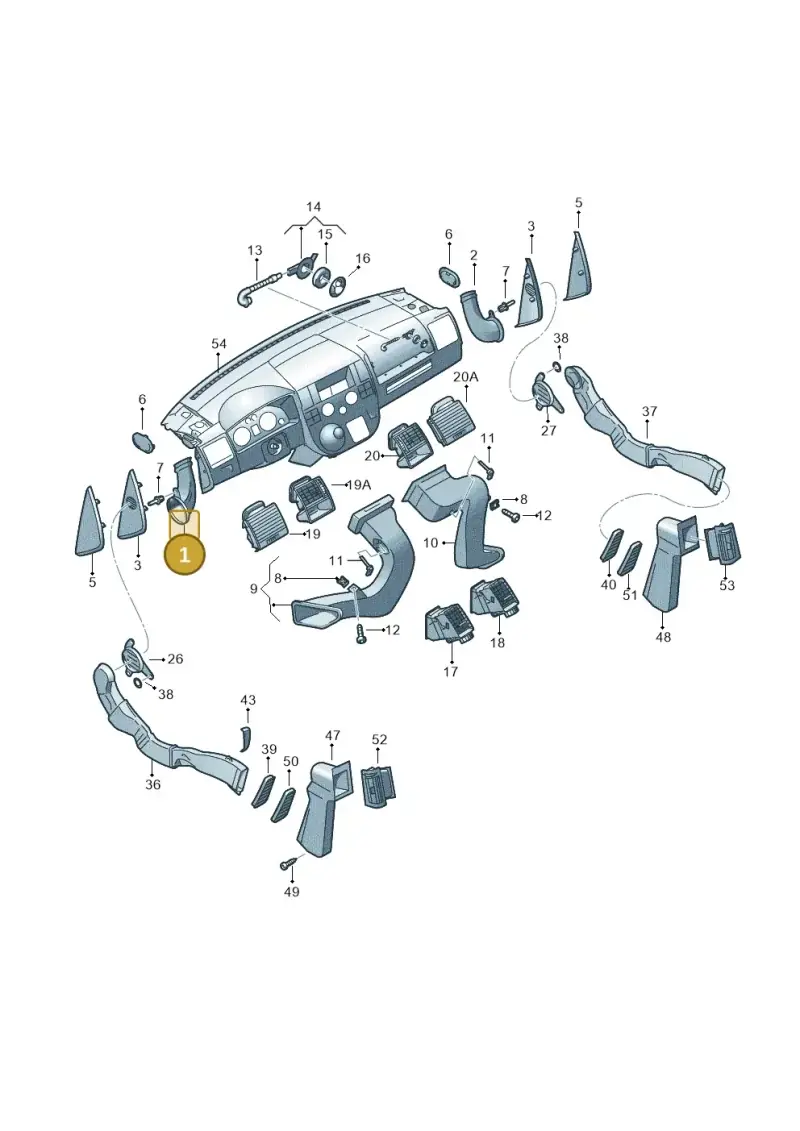 7H0819633B — Volkswagen Transp. caravelle (2011-2015) diagram 679819050, position 1