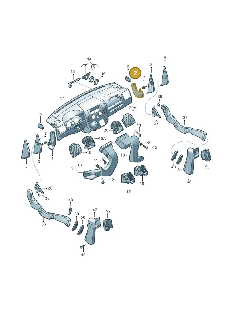 7H0819634B — Volkswagen Transp. caravelle (2011-2015) diagram 679819050, position 2