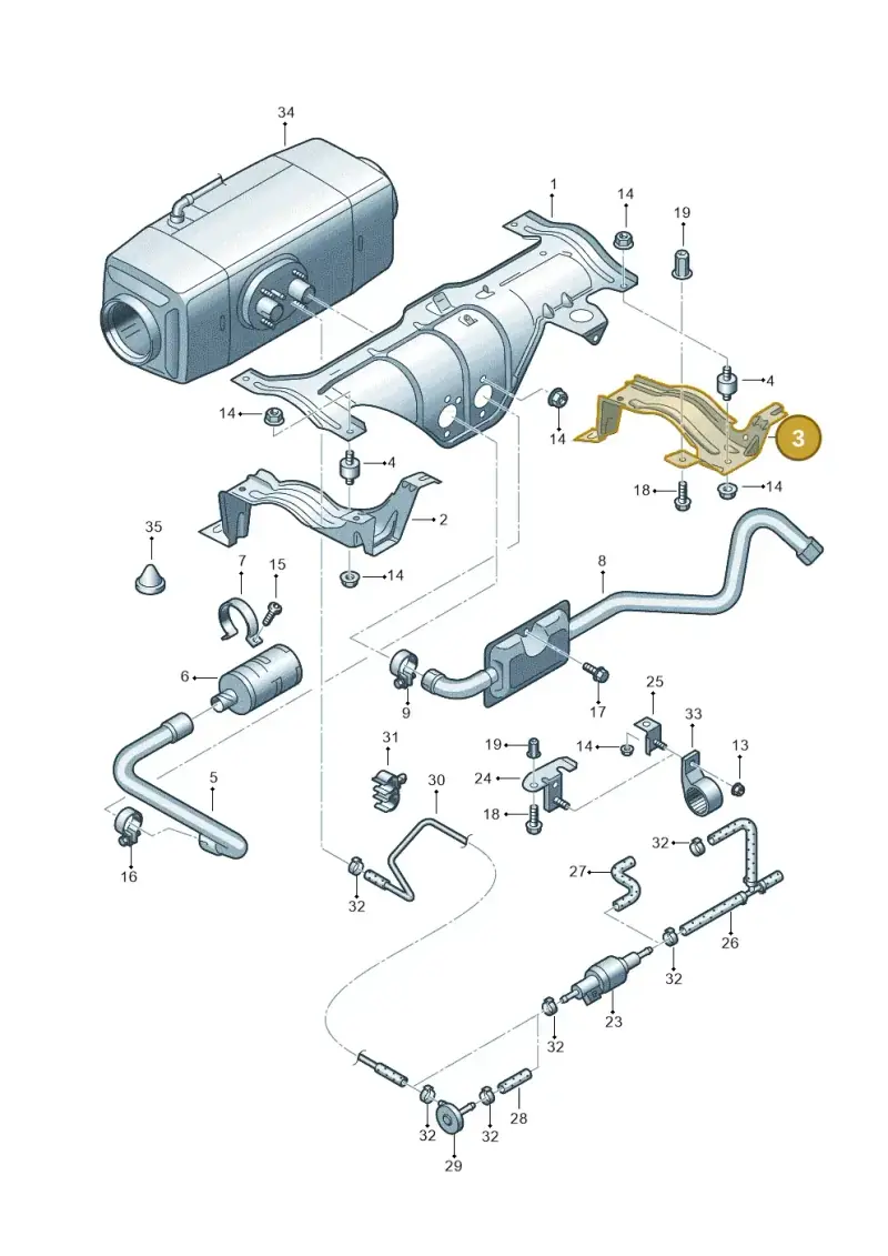 7H0819735 — Volkswagen Transp. caravelle (2011-2015) diagram 410819480, position 3