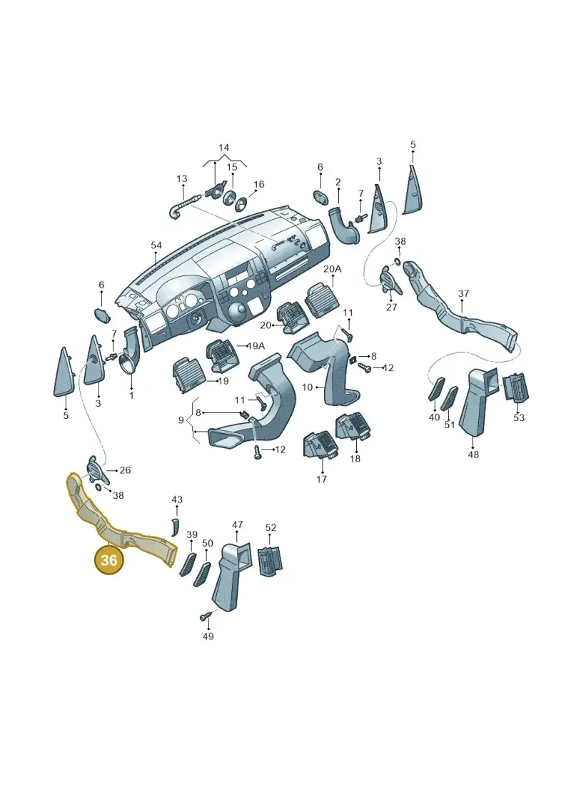 7H0819869B — Volkswagen Transp. caravelle (2011-2015) diagram 679819050, position 36