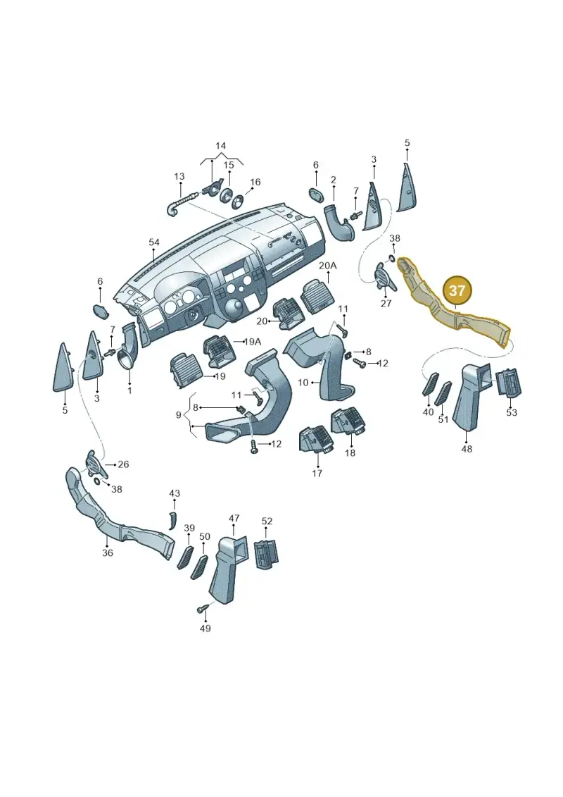 7H0819870B — Volkswagen Transp. caravelle (2011-2015) diagram 679819050, position 37