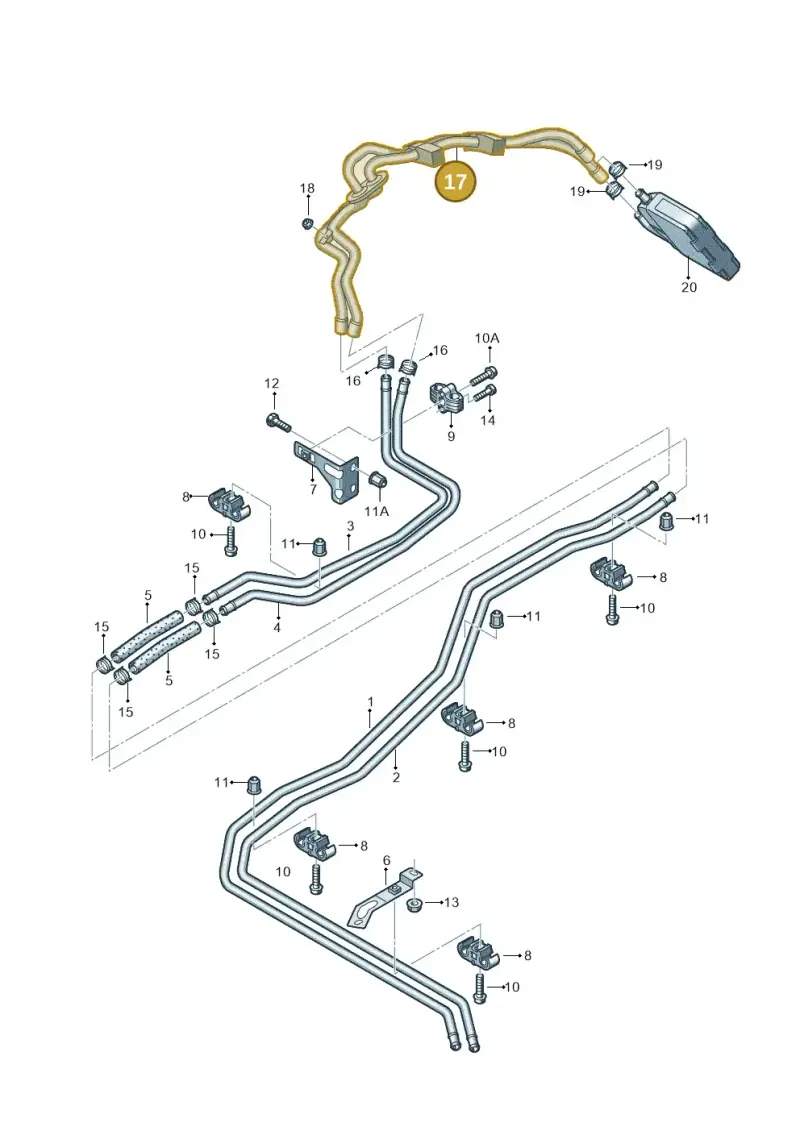 7H0819886D — Volkswagen California Camper (2011-2015) diagram 410819650, position 17