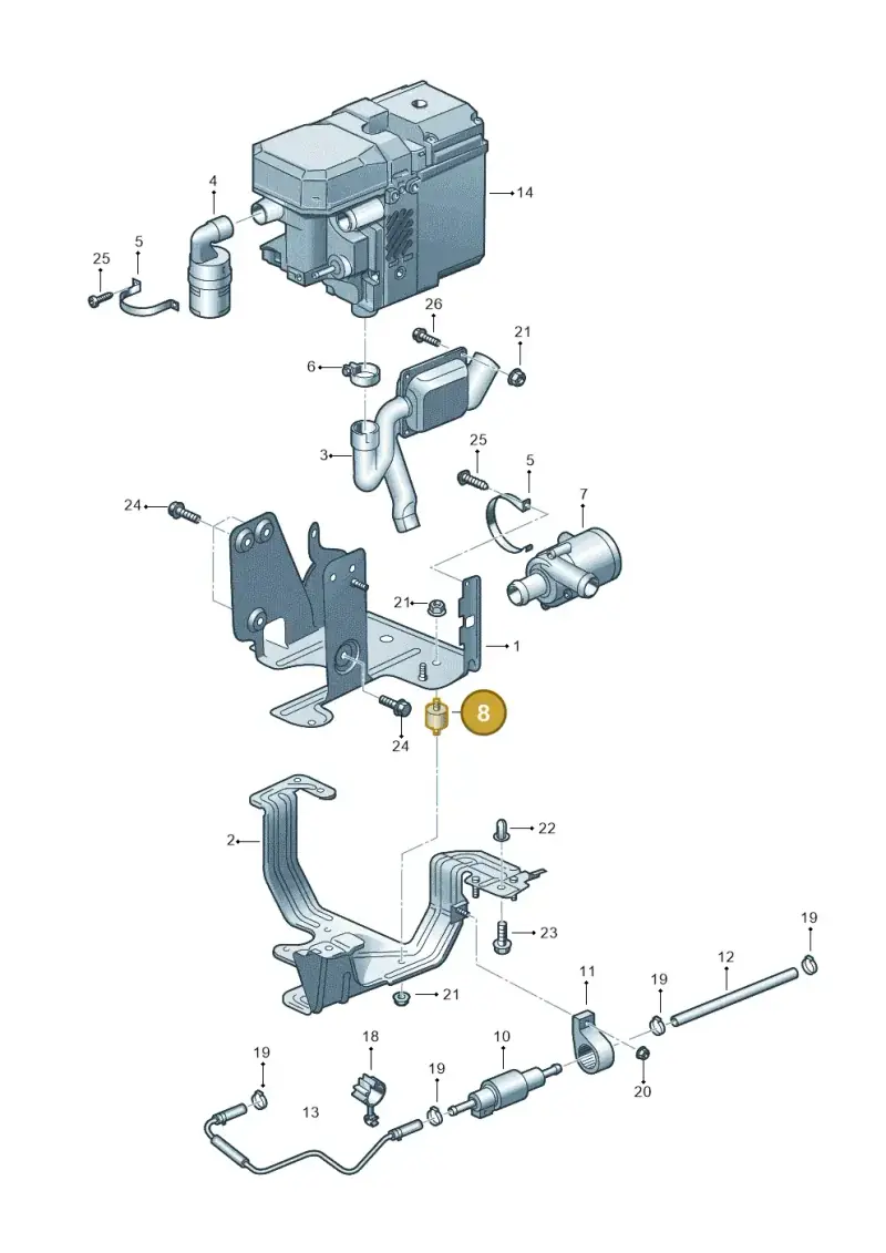 7H0819965A — Volkswagen Transp. caravelle (2008-2009) diagram 410819580, position 8