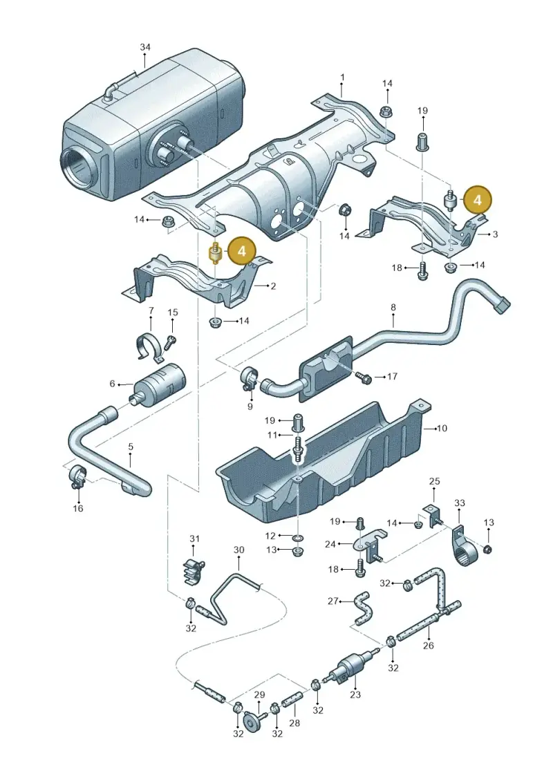 7H0819965A — Volkswagen Transp. dropside (2011-2015) diagram 411819480, position 4
