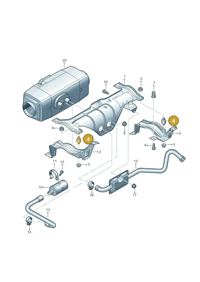7H0819965A — Volkswagen Transport. multivan (2019-2024) diagram 861819550, position 4